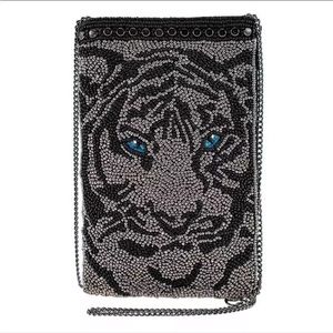 Mary Frances Eye-Of-The-Tiger Beaded Phone-Crossbody
